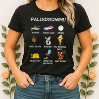 Funny Palindromes Set For Palindromists Word Play Games Pun Womens T-Shirt