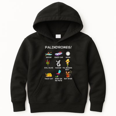 Funny Palindromes Set For Palindromists Word Play Games Pun Kids Hoodie