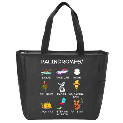 Funny Palindromes Set For Palindromists Word Play Games Pun Zip Tote Bag