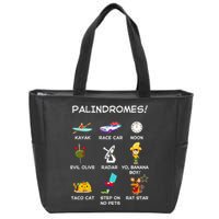 Funny Palindromes Set For Palindromists Word Play Games Pun Zip Tote Bag