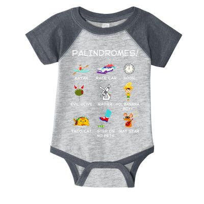 Funny Palindromes Set For Palindromists Word Play Games Pun Infant Baby Jersey Bodysuit
