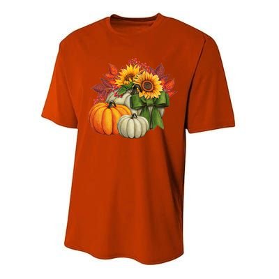 Fall Pumpkin Sunflower Cute Performance Sprint T-Shirt