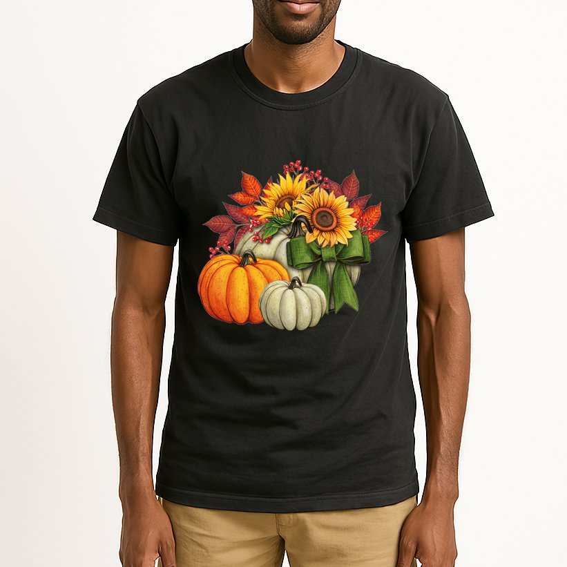 Fall Pumpkin Sunflower Cute Tall T-Shirt