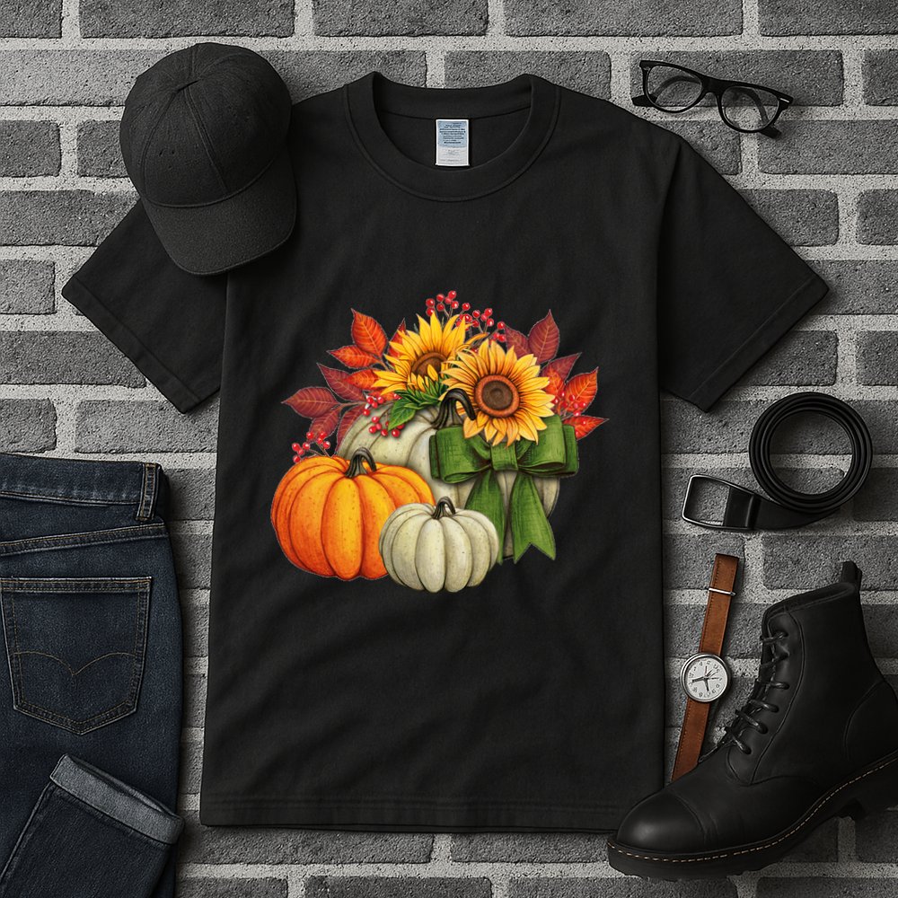 Fall Pumpkin Sunflower Cute Tall T-Shirt