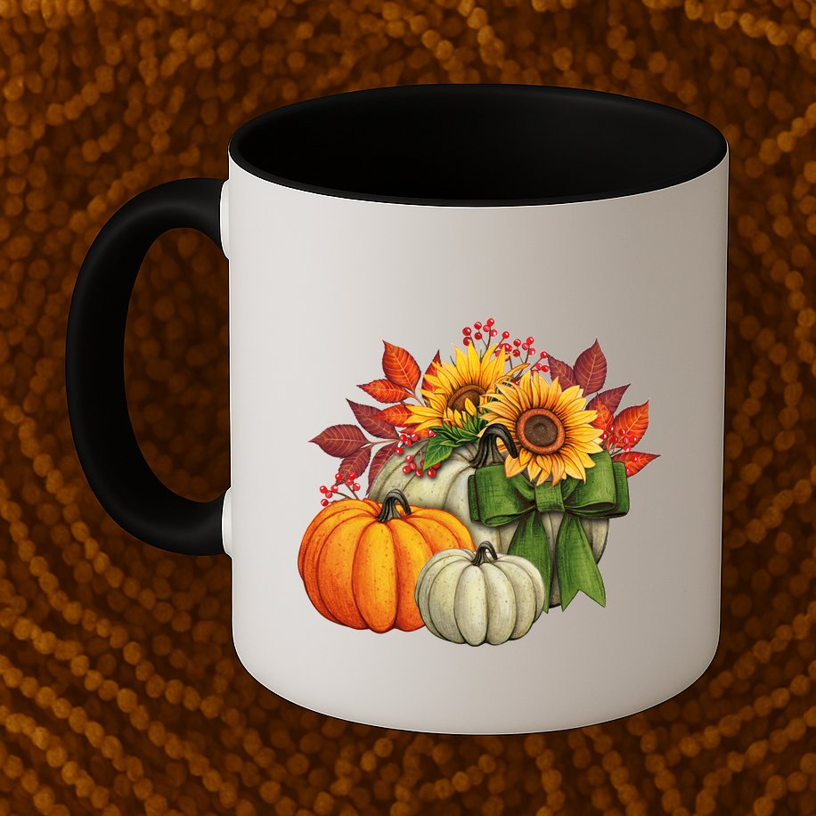 Fall Pumpkin Sunflower Cute Mug