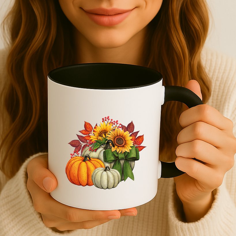 Fall Pumpkin Sunflower Cute Mug