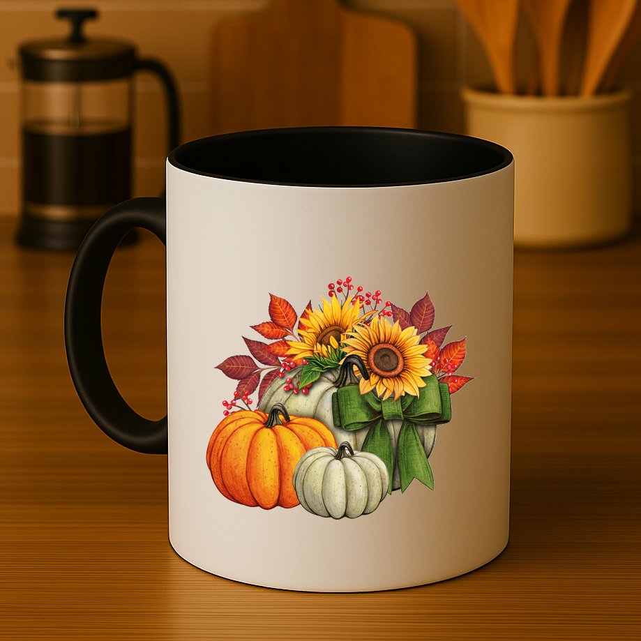 Fall Pumpkin Sunflower Cute Mug