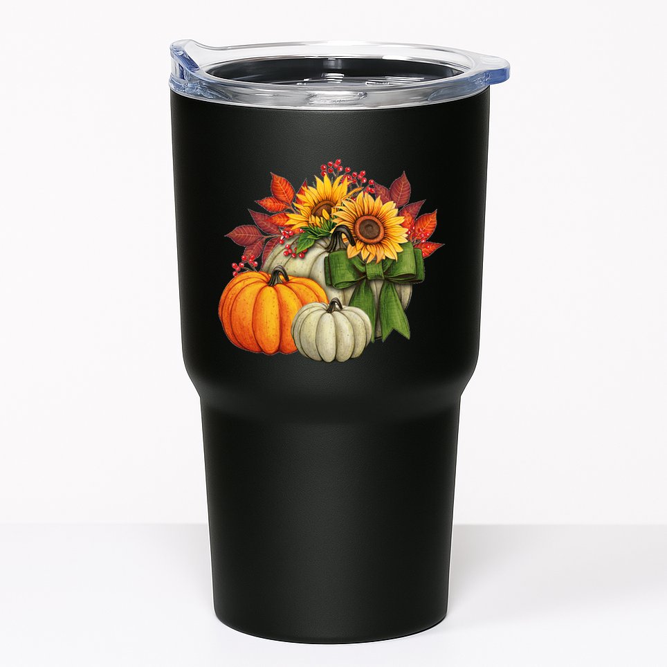 Fall Pumpkin Sunflower Cute Tumbler