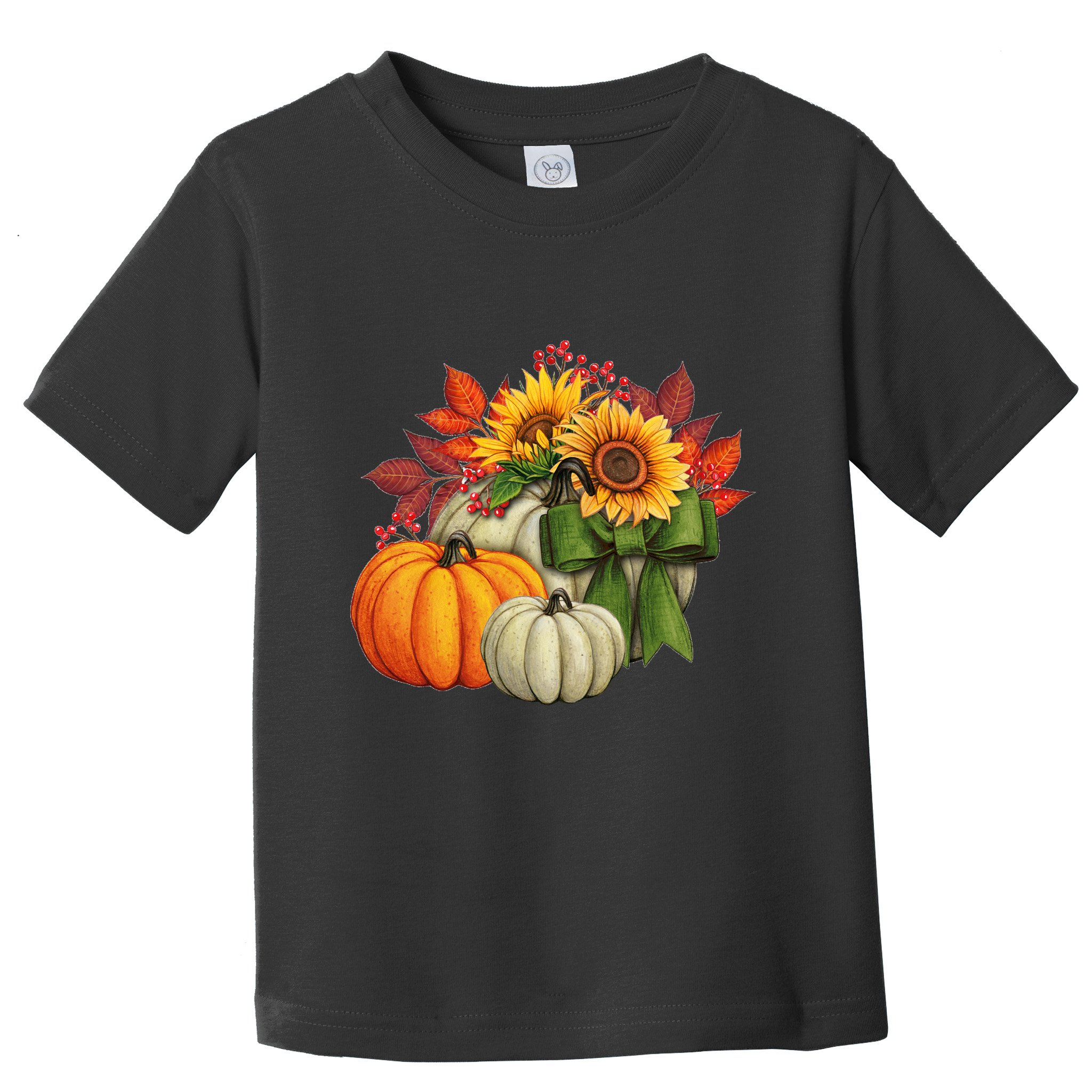 Fall Pumpkin Sunflower Cute Toddler T-Shirt