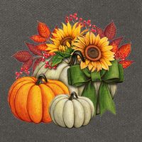 Fall Pumpkin Sunflower Cute Cotton Canvas Backpack