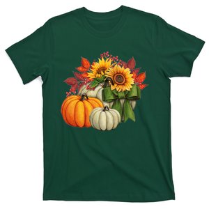 Fall Pumpkin Sunflower Cute T-Shirt