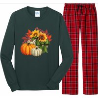 Fall Pumpkin Sunflower Cute Long Sleeve Pajama Set