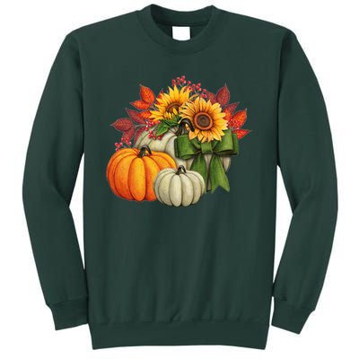 Fall Pumpkin Sunflower Cute Tall Sweatshirt