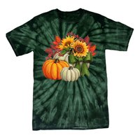 Fall Pumpkin Sunflower Cute Tie-Dye T-Shirt