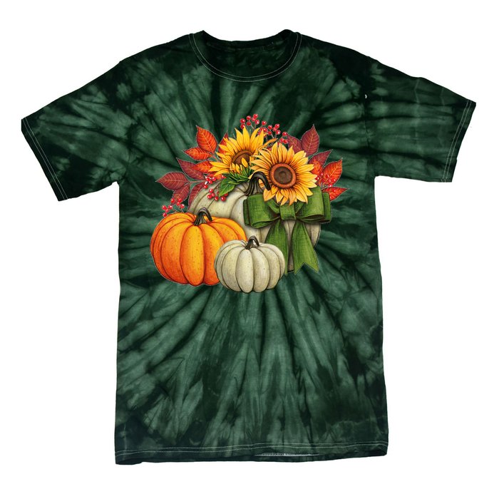 Fall Pumpkin Sunflower Cute Tie-Dye T-Shirt