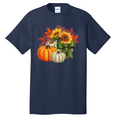 Fall Pumpkin Sunflower Cute Tall T-Shirt