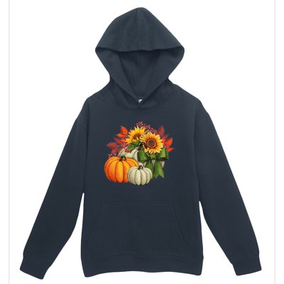 Fall Pumpkin Sunflower Cute Urban Pullover Hoodie