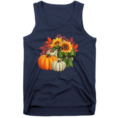 Fall Pumpkin Sunflower Cute Tank Top