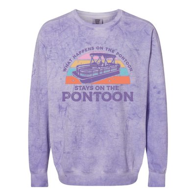 Funny Pontoon Saying Gift Pontooning Colorblast Crewneck Sweatshirt