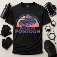 Funny Pontoon Saying Gift Pontooning Cooling Performance Crew T-Shirt
