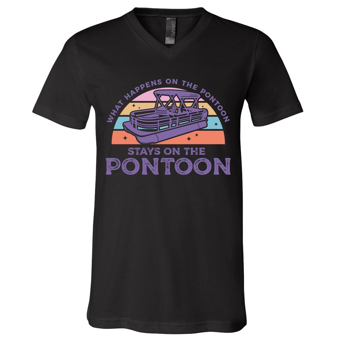 Funny Pontoon Saying Gift Pontooning V-Neck T-Shirt