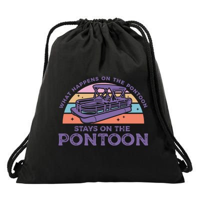Funny Pontoon Saying Gift Pontooning Drawstring Bag