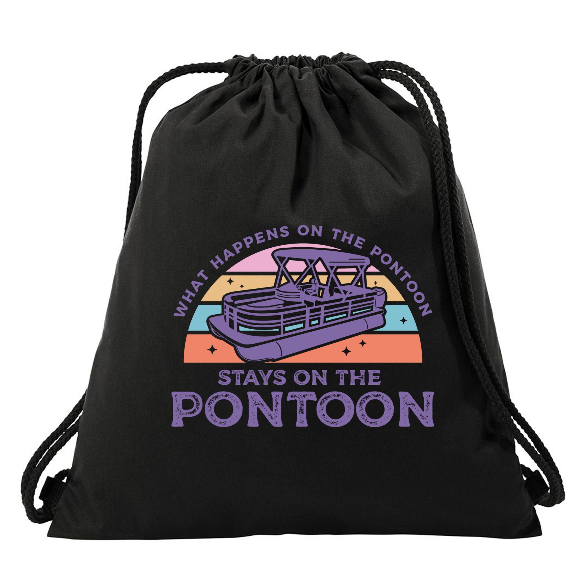 Funny Pontoon Saying Gift Pontooning Drawstring Bag