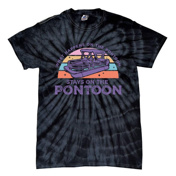 Funny Pontoon Saying Gift Pontooning Tie-Dye T-Shirt