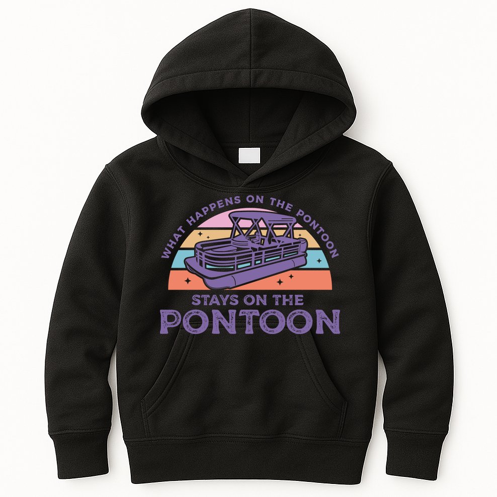 Funny Pontoon Saying Gift Pontooning Kids Hoodie