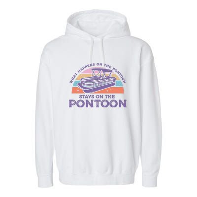 Funny Pontoon Saying Gift Pontooning Garment-Dyed Fleece Hoodie