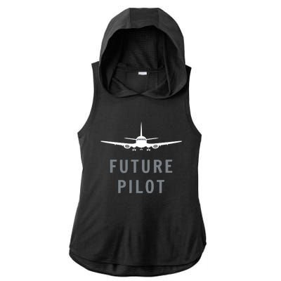 Future Pilot Shirts Airplane Pilot Aviation Gift Ladies PosiCharge Tri-Blend Wicking Draft Hoodie Tank