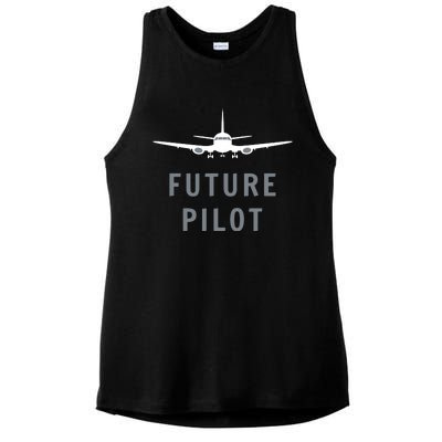 Future Pilot Shirts Airplane Pilot Aviation Gift Ladies PosiCharge Tri-Blend Wicking Tank