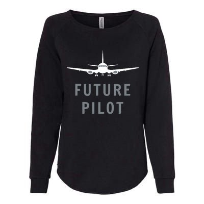 Future Pilot Shirts Airplane Pilot Aviation Gift Womens California Wash Sweatshirt