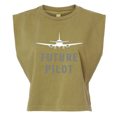 Future Pilot Shirts Airplane Pilot Aviation Gift Garment-Dyed Women's Muscle Tee