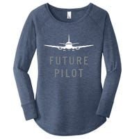 Future Pilot Shirts Airplane Pilot Aviation Gift Women's Perfect Tri Tunic Long Sleeve Shirt