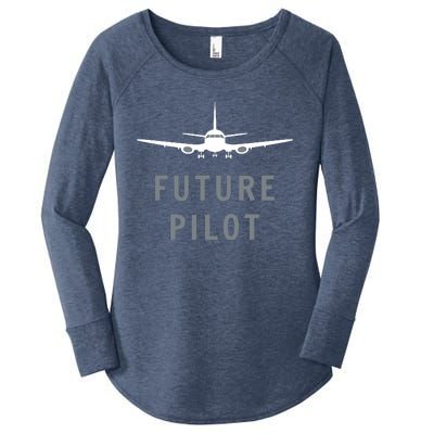 Future Pilot Shirts Airplane Pilot Aviation Gift Women's Perfect Tri Tunic Long Sleeve Shirt