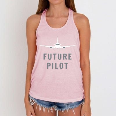 Future Pilot Shirts Airplane Pilot Aviation Gift Women's Knotted Racerback Tank