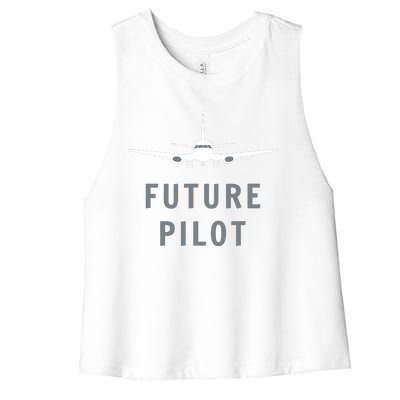 Future Pilot Shirts Airplane Pilot Aviation Gift Women's Racerback Cropped Tank