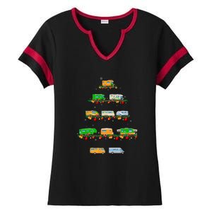 Family Pj Sets Christmas Matching Camping Truck Xmas Tree Ladies Halftime Notch Neck Tee