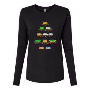 Family Pj Sets Christmas Matching Camping Truck Xmas Tree Womens Cotton Relaxed Long Sleeve T-Shirt