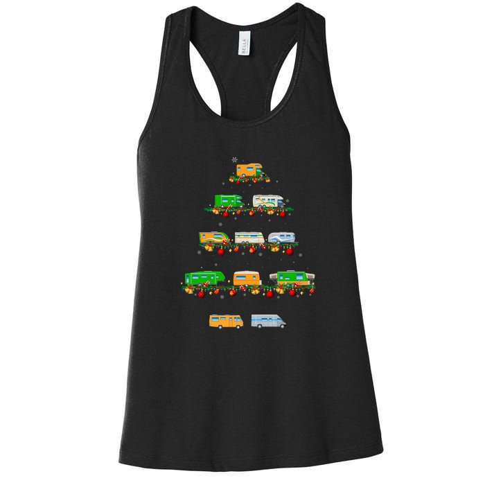 Family Pj Sets Christmas Matching Camping Truck Xmas Tree Women's Racerback Tank