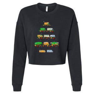 Family Pj Sets Christmas Matching Camping Truck Xmas Tree Cropped Pullover Crew