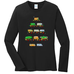 Family Pj Sets Christmas Matching Camping Truck Xmas Tree Ladies Long Sleeve Shirt