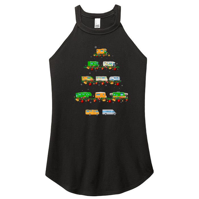 Family Pj Sets Christmas Matching Camping Truck Xmas Tree Women's Perfect Tri Rocker Tank