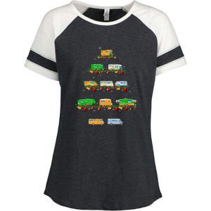 Family Pj Sets Christmas Matching Camping Truck Xmas Tree Enza Ladies Jersey Colorblock Tee