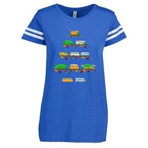 Family Pj Sets Christmas Matching Camping Truck Xmas Tree Enza Ladies Jersey Football T-Shirt