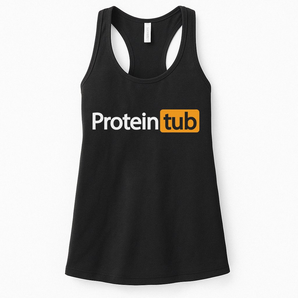Funny Protein Tub Fun Adult Humor Joke Workout Fitness Gym Womens Tank Top