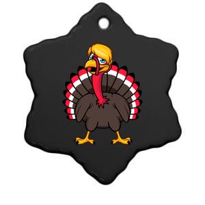 Funny President Trump Hair Gobble Turkey Thanksgiving Day Great Gift Ceramic Star Ornament