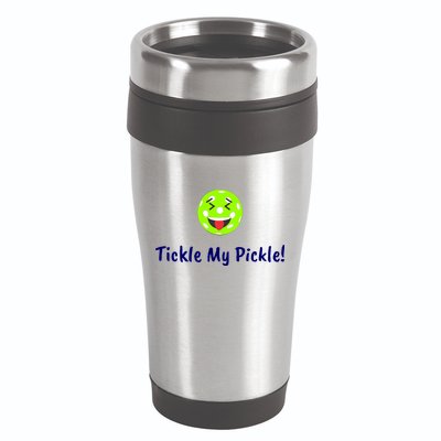 Fun Pickleball, Tickle My Pickle, Greatpickleballstuff 16oz Travel Tumbler