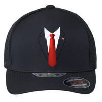 Funny President Trump Suit Lazy Halloween Costume Usa Flag Flexfit Unipanel Trucker Cap